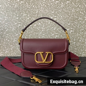 VALENTINO Loco calfskin leather bag B0M98 Wine