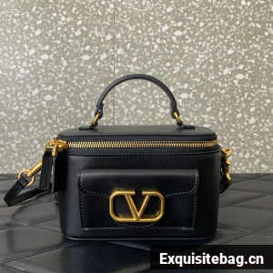 VALENTINO Mini LOCO calfskin box bag HT098 BLACK