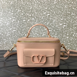 VALENTINO Mini LOCO calfskin box bag HT098 LIGHT PINK