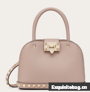 VALENTINO ROCKSTUD small grained calfskin handbag WB0Q69 gray