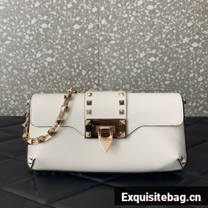VALENTINO Rockstud 23 smooth calfskin bag 0M77Q white