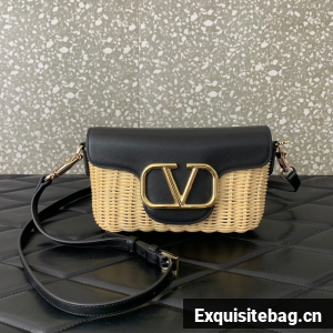 VALENTINO Small Woven Shoulder Bag 5055 black