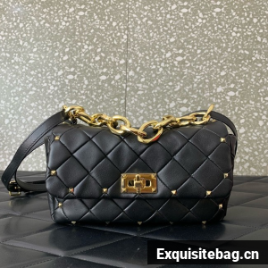 VALENTINO VLOGO POUF Sheepskin 5048 black