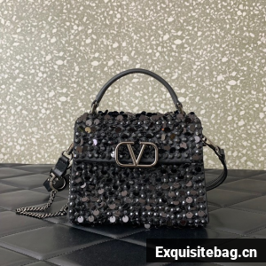 VALENTINO Vsling mini imitation crystal bag 0064 black