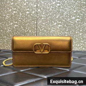 VALENTINO grain calfskin leather bag 0681 gold