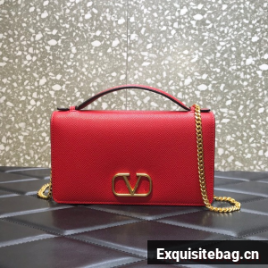 VALENTINO grain calfskin leather bag 0688 red