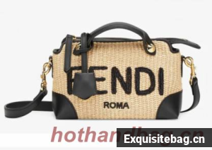 FENDI Braided Straw Bag F1578 Black