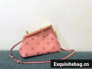 FENDI FIRST SMALL flannel bag with embroidery 8BP129A PINK