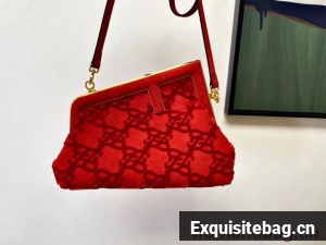 FENDI FIRST small suede bag 8BP129A red