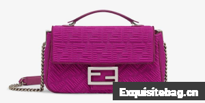 FENDI MIDI BAGUETTE CHAIN FF fabric bag 8BR793 Purple