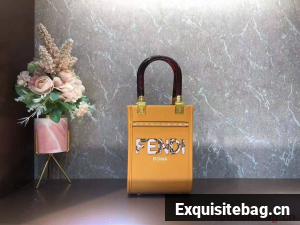 FENDI MINI SUNSHINE SHOPPER leather mini-bag 8BS051ABV orange