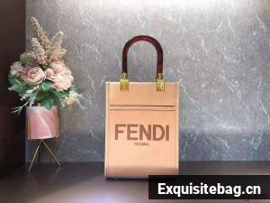 FENDI MINI SUNSHINE SHOPPER leather mini-bag 8BS051ABV pink