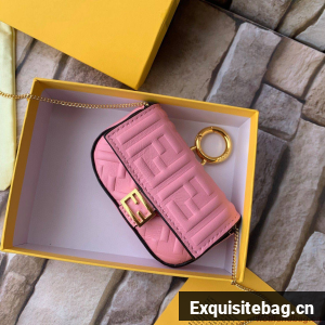 FENDI NANO BAGUETTE CHARM nappa leather 7AR844 Pink