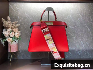 FENDI PEEKABOO ISEEU MEDIUM leather bag 8BN321A6 red