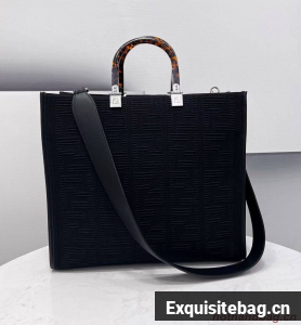 FENDI SUNSHINE MEDIUM FF fabric shopper 8BH386A black