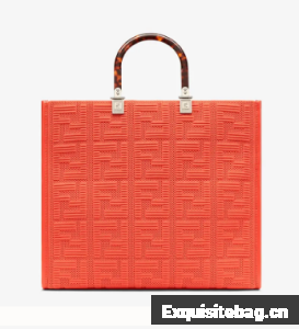 FENDI SUNSHINE MEDIUM FF fabric shopper 8BH386A red 