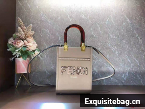 FENDI SUNSHINE SHOPPER leather mini-bag F1620 grey