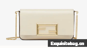 FENDI WALLET ON CHAIN WITH POUCHES leather mini-bag 8BS032 white
