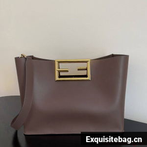 FENDI WAY MEDIUM leather bag 8BH391AAI Dark brown