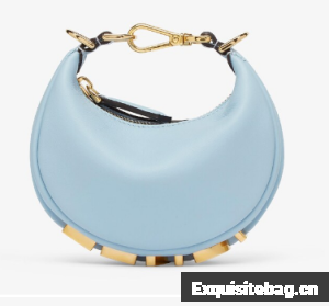 Fendi Nano Fendigraphy light blue leather charm 7AS089A