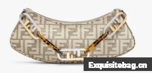 Fendi O Lock Swing Mint green leather pouch 8BS068A gray