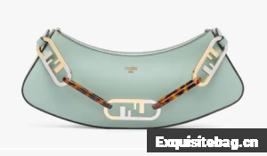 Fendi O Lock Swing Mint green leather pouch 8BS068A green