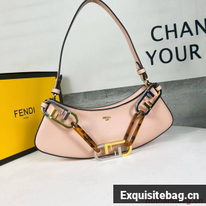 Fendi O Lock Swing Mint leather pouch 8BS068A light pink