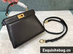 Fendi Peekaboo ISeeU mini leather bag 8BR3118 black