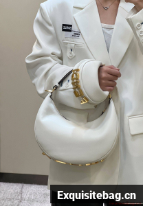 Fendi Praphy Original Leather Big Logo Bag 80056M White