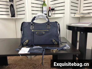 Balenciaga Giant City Gold Studs Handbag B084334 Blue