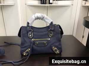 Balenciaga Giant City Gold Studs Handbag B084336 Blue