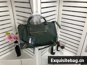 Balenciaga Giant City Gold Studs Handbag B084336 Green