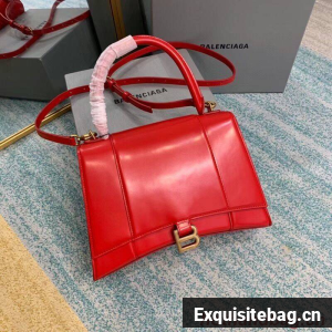 Balenciaga HOURGLASS MEDIUM TOP HANDLE BAG B108892 red
