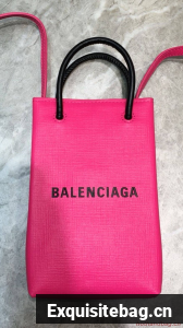 Balenciaga Original Leather Mini Shopper Bag B6123 Pink