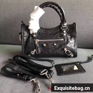 Balenciaga The City Handbag Calf leather 382567 black