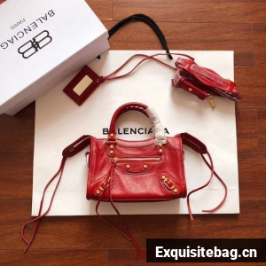 Balenciaga The City Handbag Calf leather 382567 red