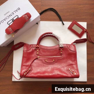 Balenciaga The City Handbag Calf leather 382569 red