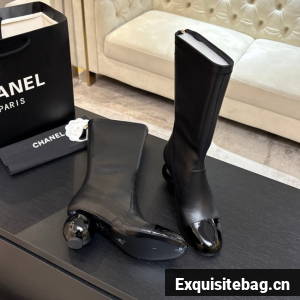 Chanel High Boots Calfskin & Patent Calfskin G46789-1
