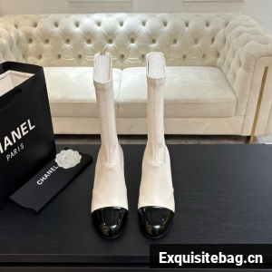 Chanel High Boots Calfskin & Patent Calfskin G46789-2