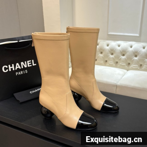 Chanel High Boots Calfskin & Patent Calfskin G46789-3