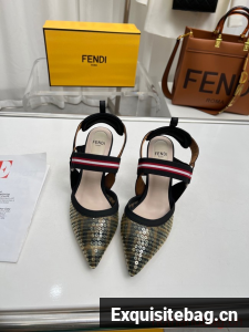 Fendi Colibri mesh high-heeled slingbacks 93616-3