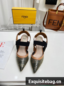 Fendi Colibri mesh high-heeled slingbacks 93616-4