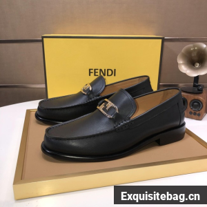 Fendi Mens FF Squared leather loafers 93833-1