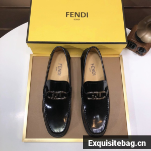 Fendi Mens FF Squared leather loafers 93833-2