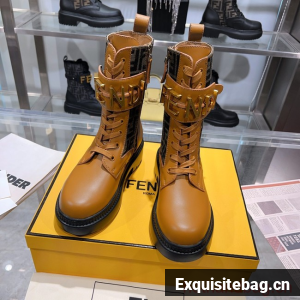 Fendi graphy leather biker boots 93702-3