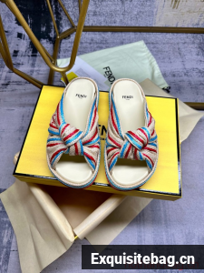 Fendi Feel raffia slides 93667-2