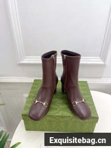 Gucci WOMENS SHORT BOOTS Lambskin heel 6.5CM 55251-3