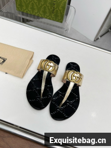 Gucci WOMENS THONG SANDAL WITH DOUBLE G 55296-1