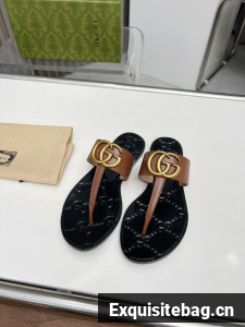 Gucci WOMENS THONG SANDAL WITH DOUBLE G 55296-2