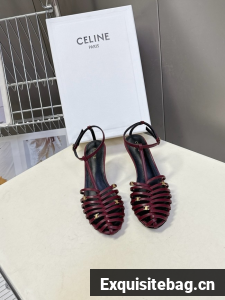 CELINE CAGE HEELED SANDAL IN GOATSKIN 36633-2